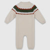 Viverano Fair Isle Jacquard Sweater Knit Baby Jumpsuit (Organic Cotton)