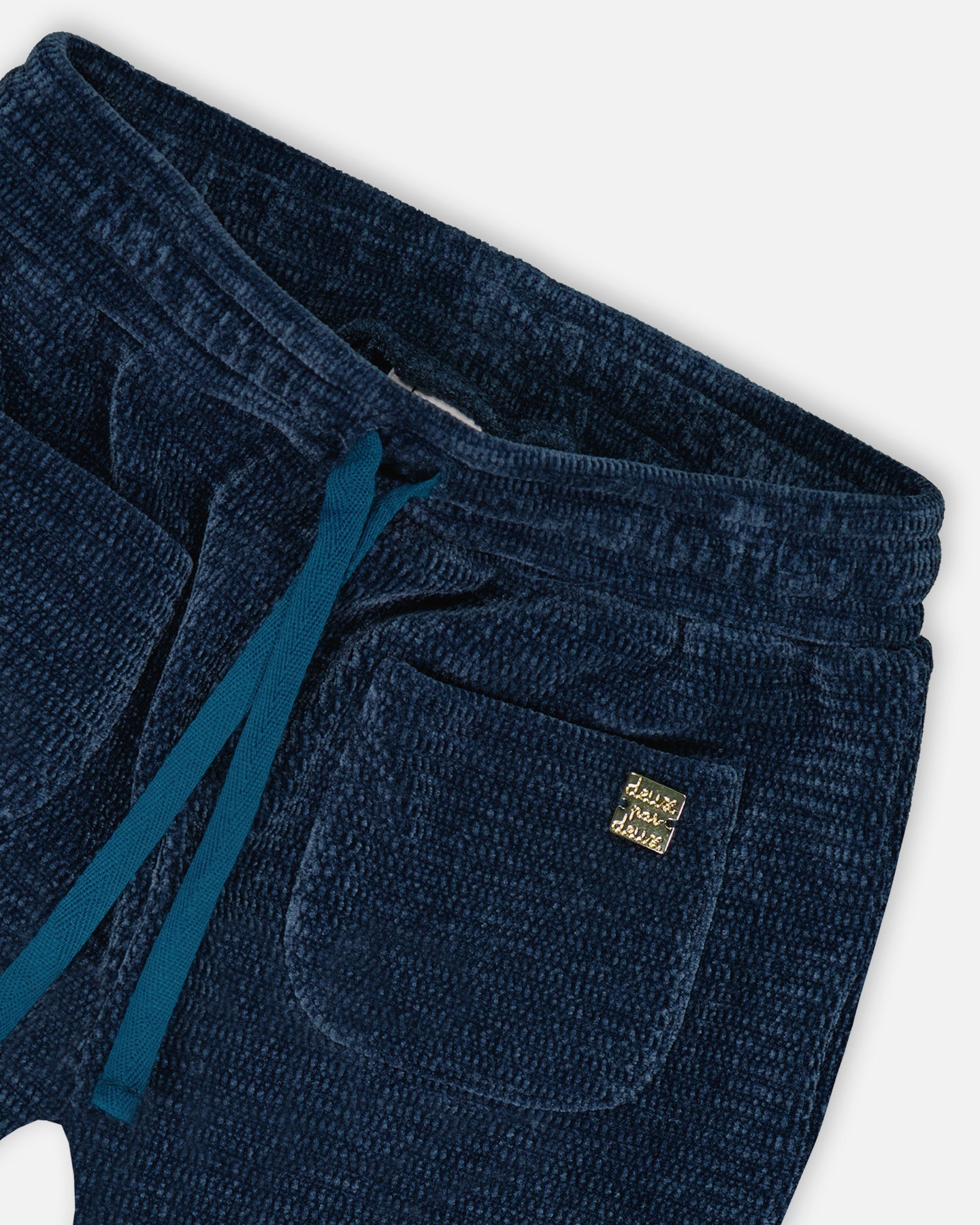 Deux par Deux Velvet Jogger with Front Pockets - Teal