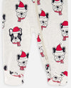 Deux par Deux Organic Cotton One-Piece Footie Pajama - Christmas Dogs