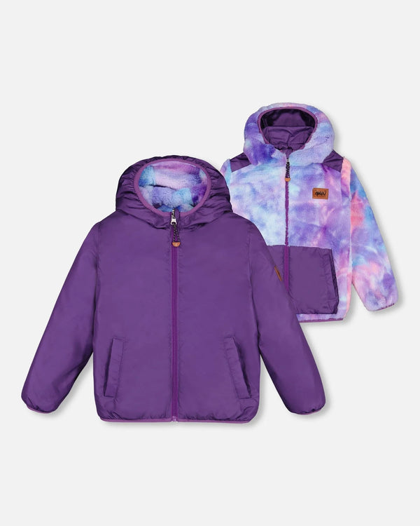ジャケット・アウター peate 2way nylon jacket(purple) 1980s Teal & Purple Nylon Hipster Jacket: Unisex Retro