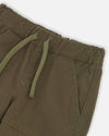 Deux par Deux Twill Jogger Pants with Cargo Pockets - Grape Leaf