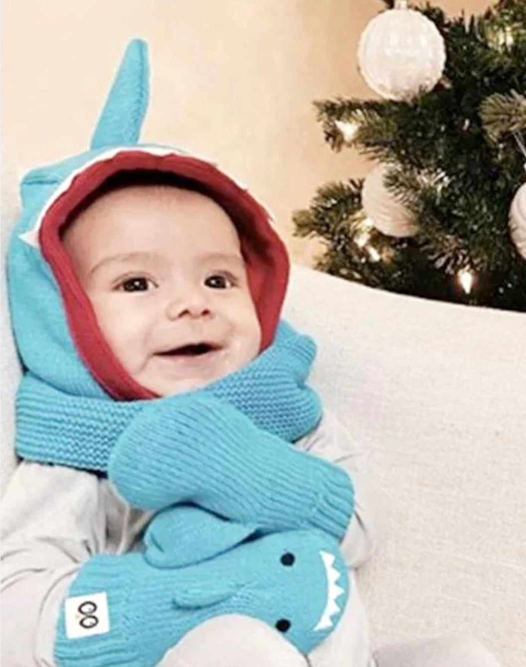 ZOOCHINI Baby Balaclava Knitted Hat - Sherman the Shark