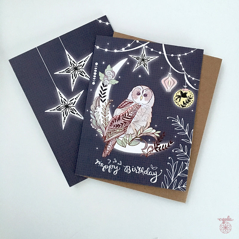 Cynla Happy Birthday Card- Owl
