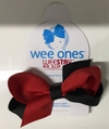 Wee Ones Mini Two-Tone Bow- Red &amp; Black