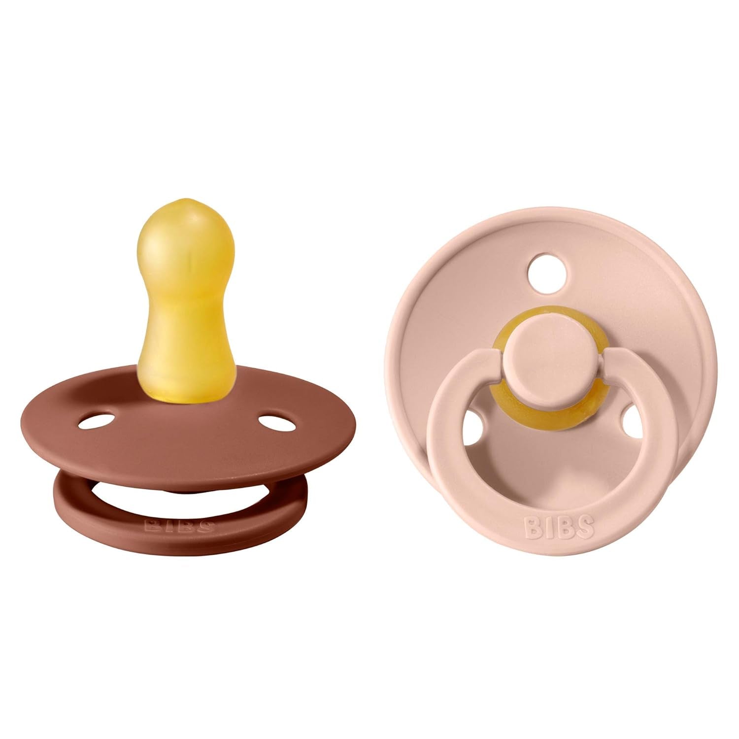 BIBS Colour 2-Pack Anatomical Natural Rubber Nipple Pacifier - Woodchuck / Blush