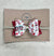 Blue Grasshopper Creations Faux Leather Bow with Glitter Nylon Headband - Christmas Pups