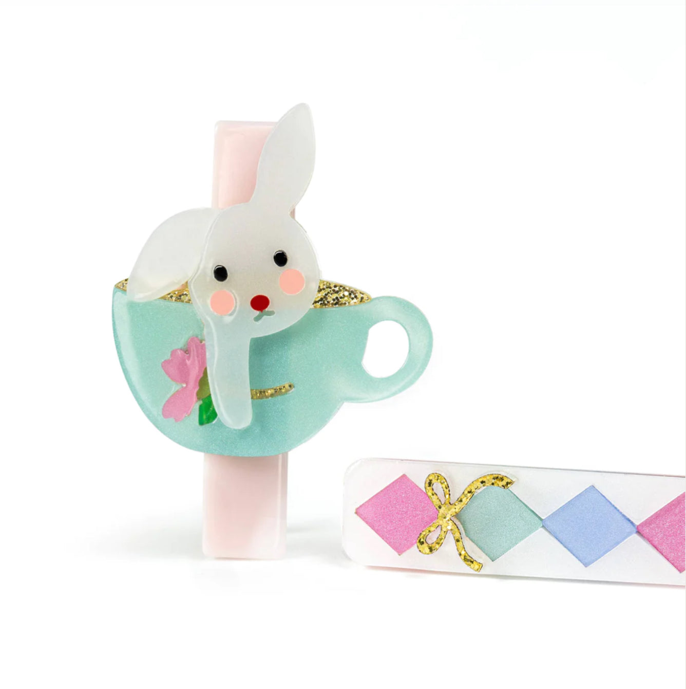 Lilies & Roses Alligator Clip - Bunny in a Tea Cup