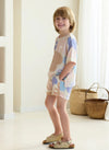 Petite Revery Wrinkled Muslin Shorts - Cloudy Seashells