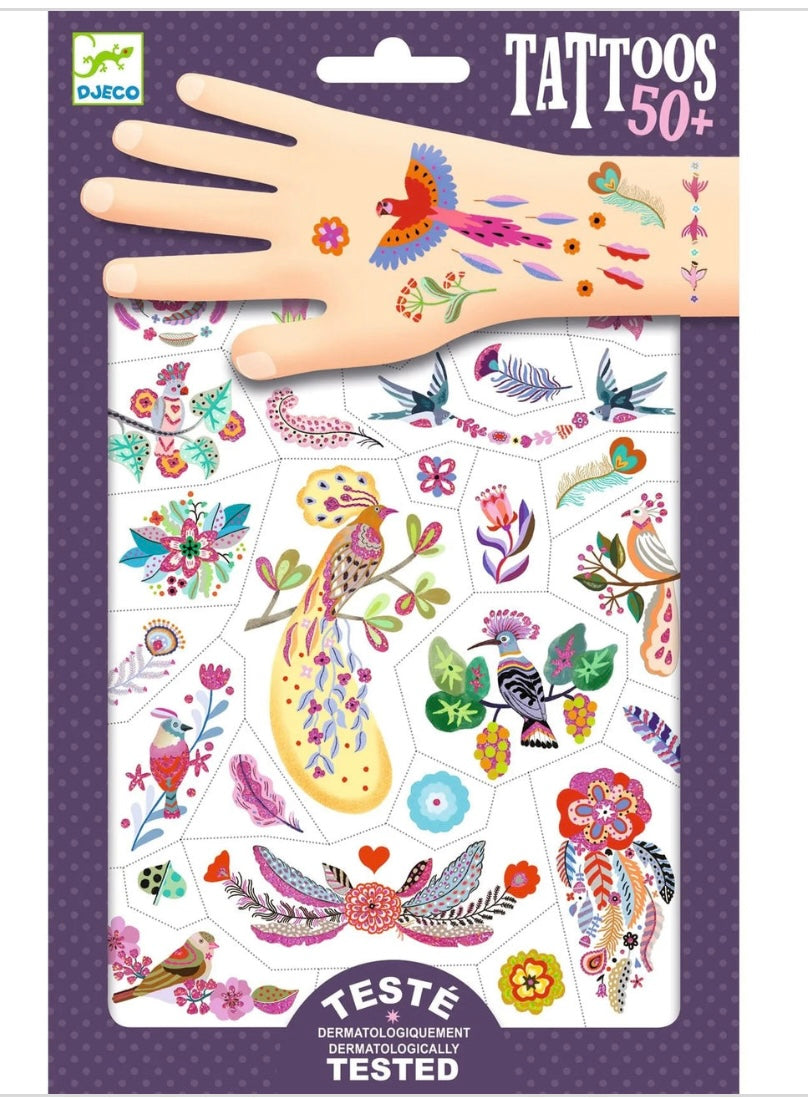 DJECO Temporary Tattoos - Bright Birds