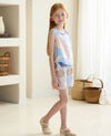 Petite Revery Wrinkled Muslin Shorts - Cloudy Seashells