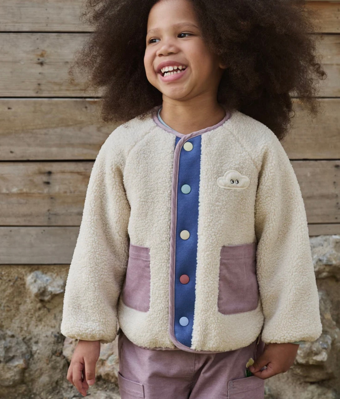 Petite Revery Recycled Fleece Reversible Jacket - Cloud