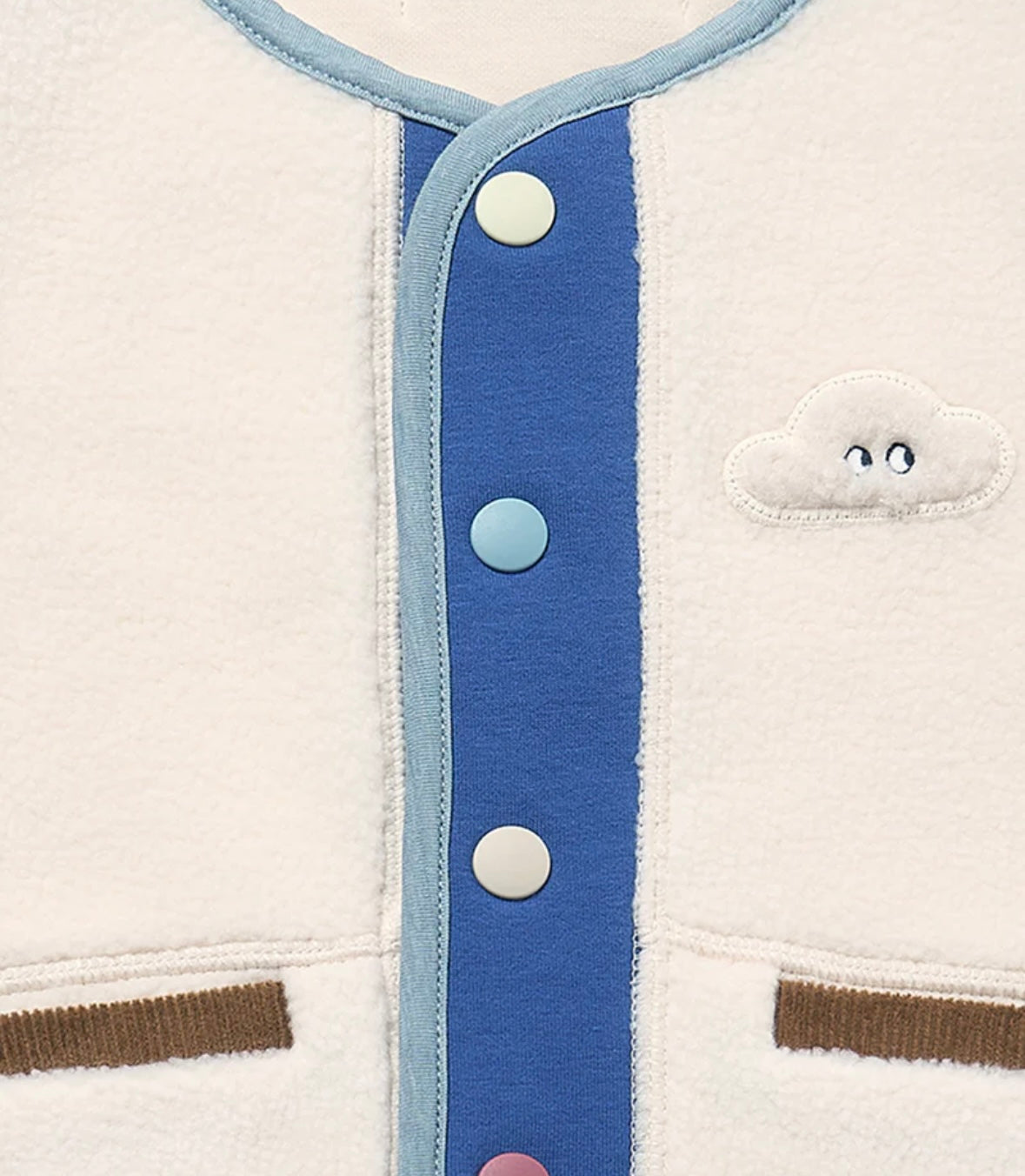 Petite Revery Recycled Fleece Corduroy Vest - Cloud