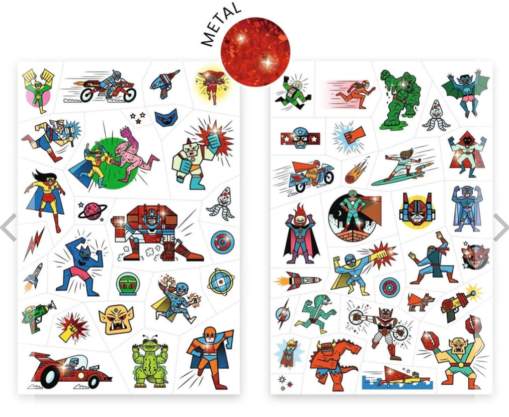 DJECO Temporary Tattoos - Heroes vs Villains