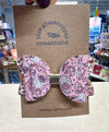 Blue Grasshopper Creations Faux Leather Bow with Glitter - Pink Santa