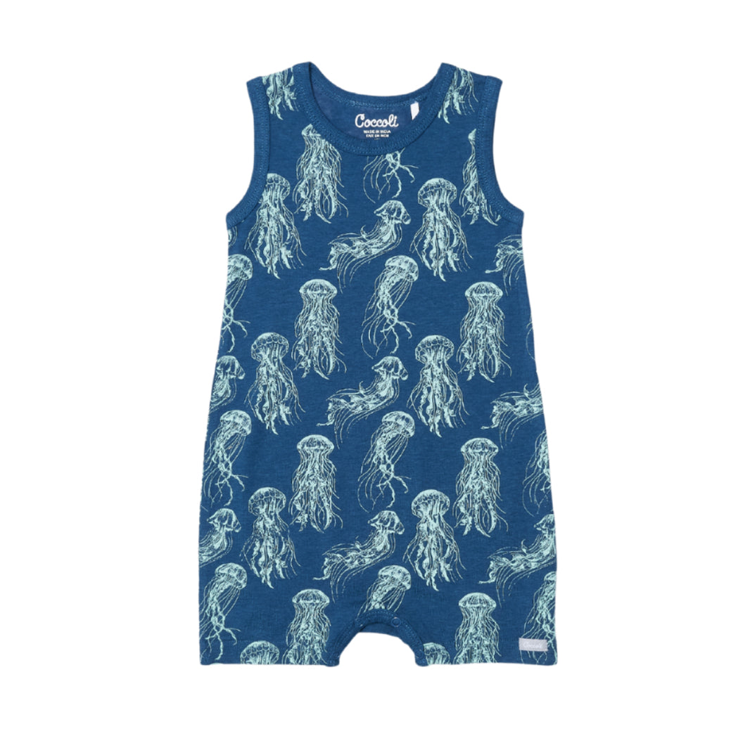 Coccoli Baby Modal Romper - Jellyfish on Majolica Blue CSM5834-486