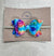 Blue Grasshopper Creations Faux Leather Bow with Glitter Nylon Headband- Tie Dye