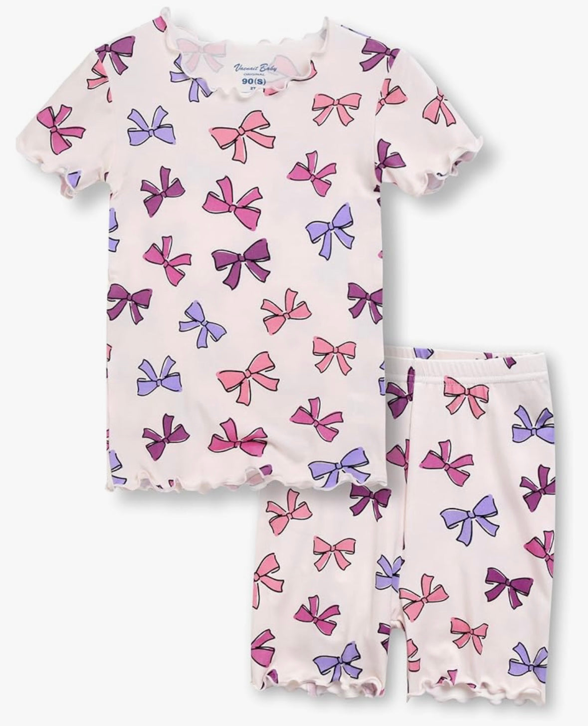 Vaenait Baby Shirring Ribbon Short Sleeve PJs - Size 2XL (8Y)