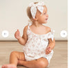 MakeMake Organic Tie Shoulder Bubble Romper - English Roses