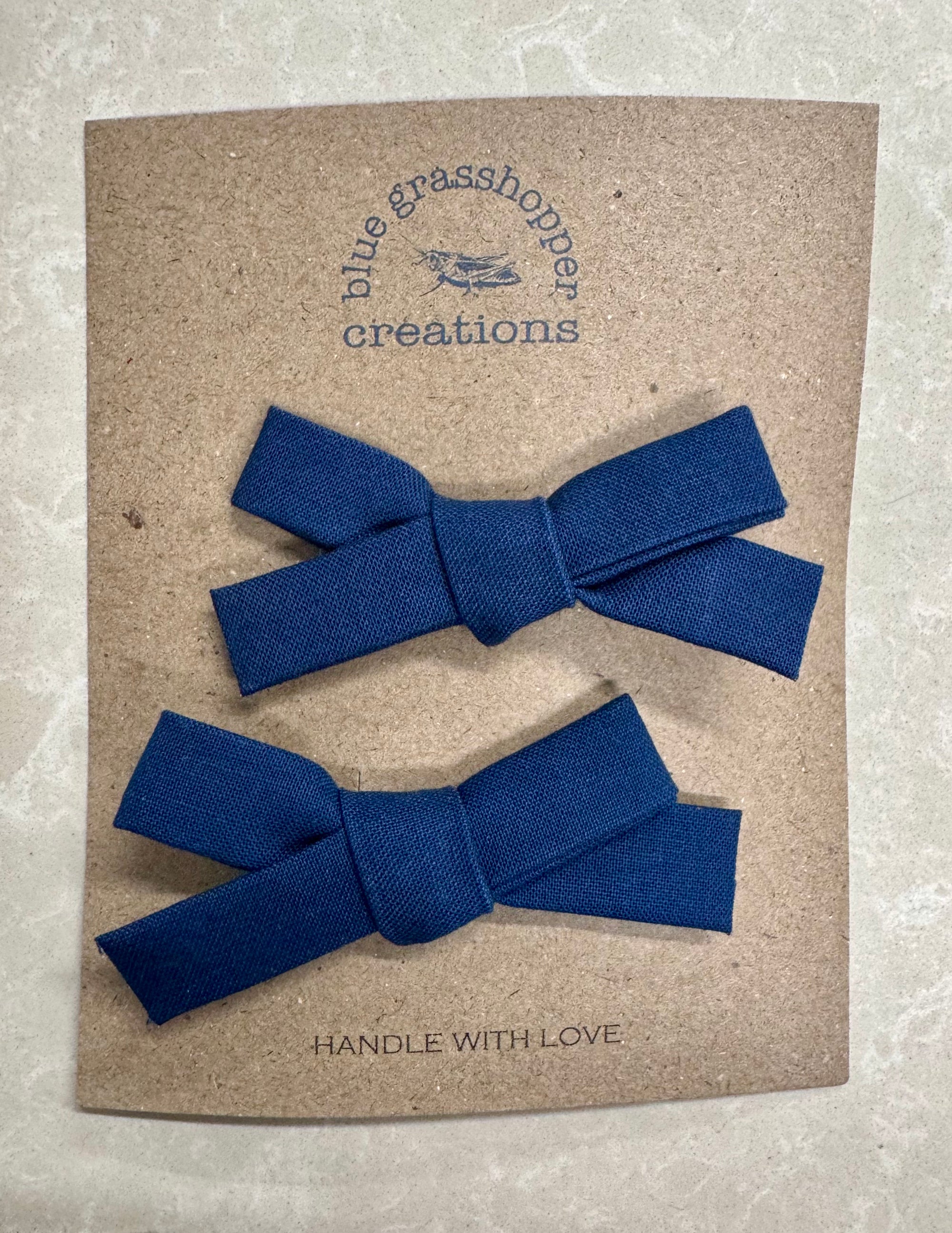 Blue Grasshopper Creation Small Handtied Bow Set of 2 with Clips - assorted styles