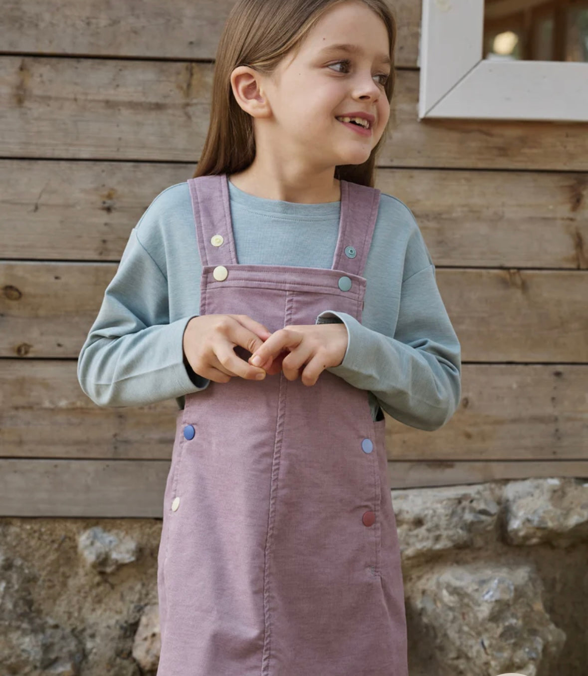 Petite Revery Corduroy Dress Overalls - Lilac Blush