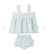 MakeMake Organic Scalloped Top &amp; Bloomers Set - Blue Vines