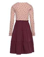 Müsli Organic Cotton Berry Print Layer Dress - spa rose /fig / berry red