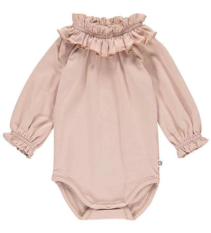 Müsli Cozy Me Frill Collar Long-Sleeve Bodysuit - Spa Rose