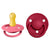 BIBS Colour 2-Pack Anatomical Natural Rubber Nipple Pacifier - Coral / Ruby