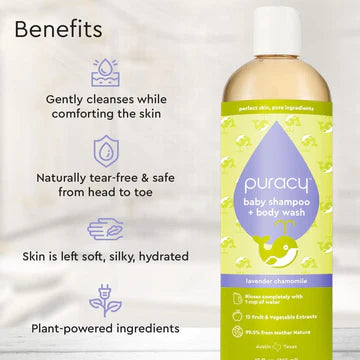 Puracy Natural Baby Shampoo + Body Wash - Lavender Chamomile