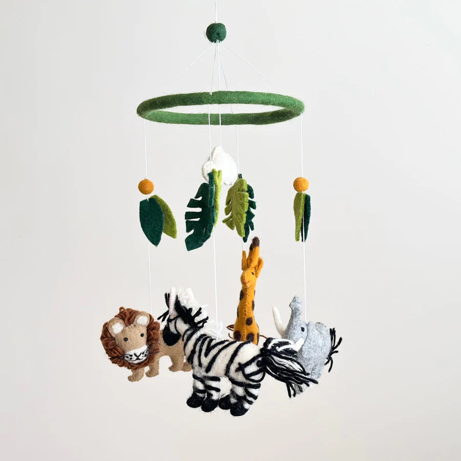 Felt Jungle Animal Mobile - Ganapati Crafts