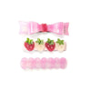 Lilies &amp; Roses Color Hair Clip - Pink Bow + Strawberries