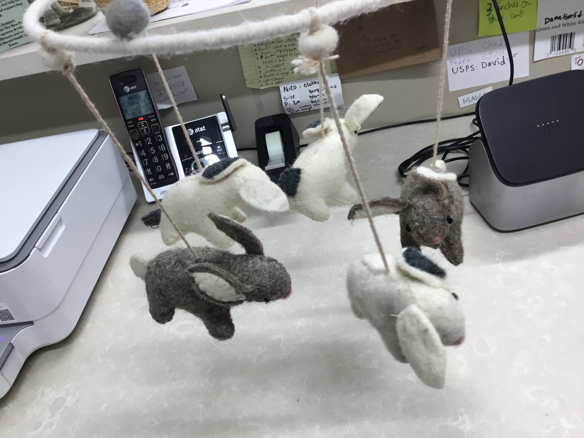 Resale Pehr Wool Felt Bunny Rabbit Mobile