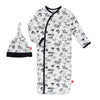 Magnetic Me Organic Cotton Magnetic Gown &amp; Hat Set- Animal Safari