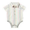 Me &amp; Henry Helford Short Sleeved Onesie - Blue/Pink/White Stripe