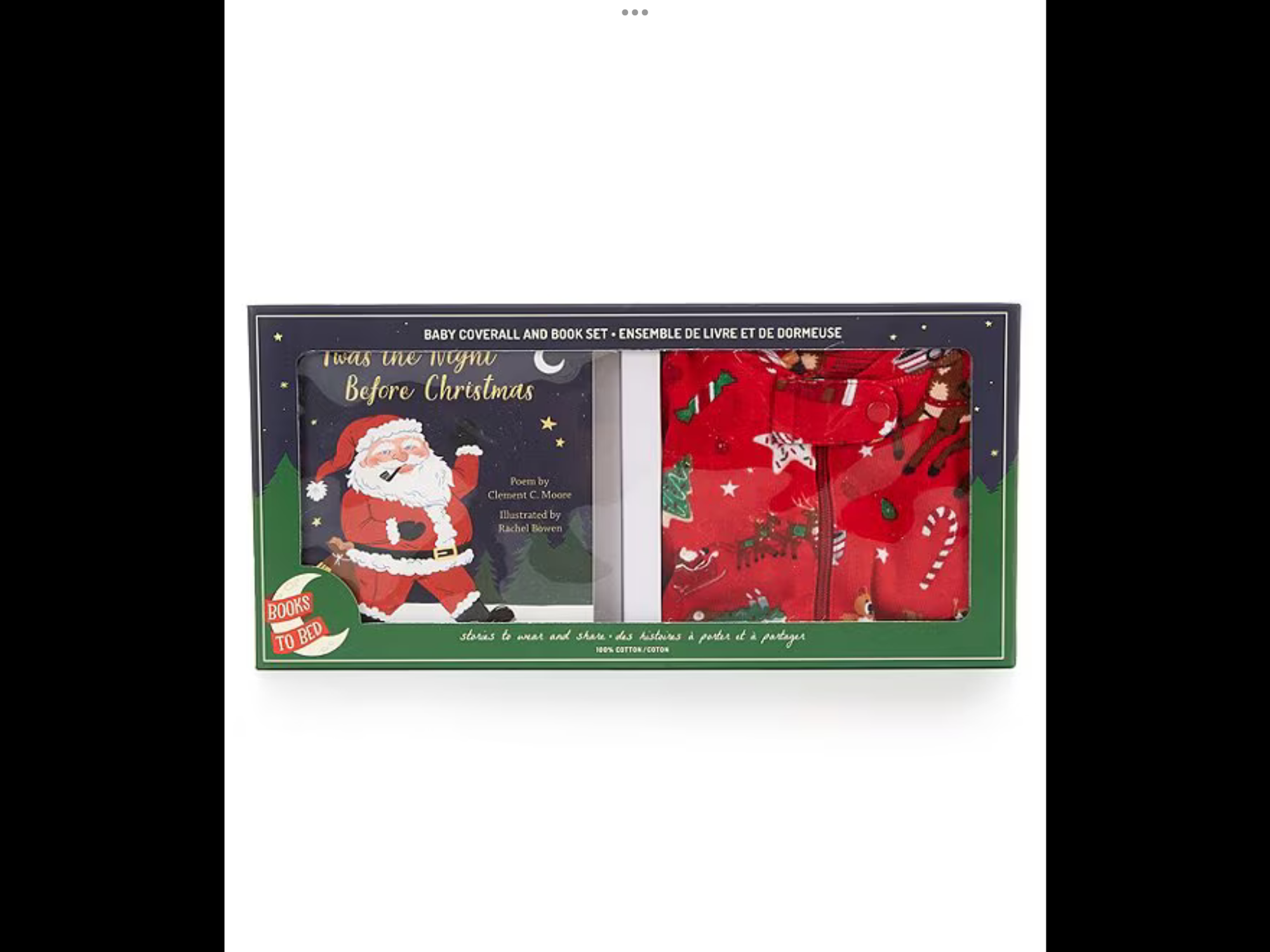 Hatley Red Night Before Christmas Books to Bed Coverall Boxed Set