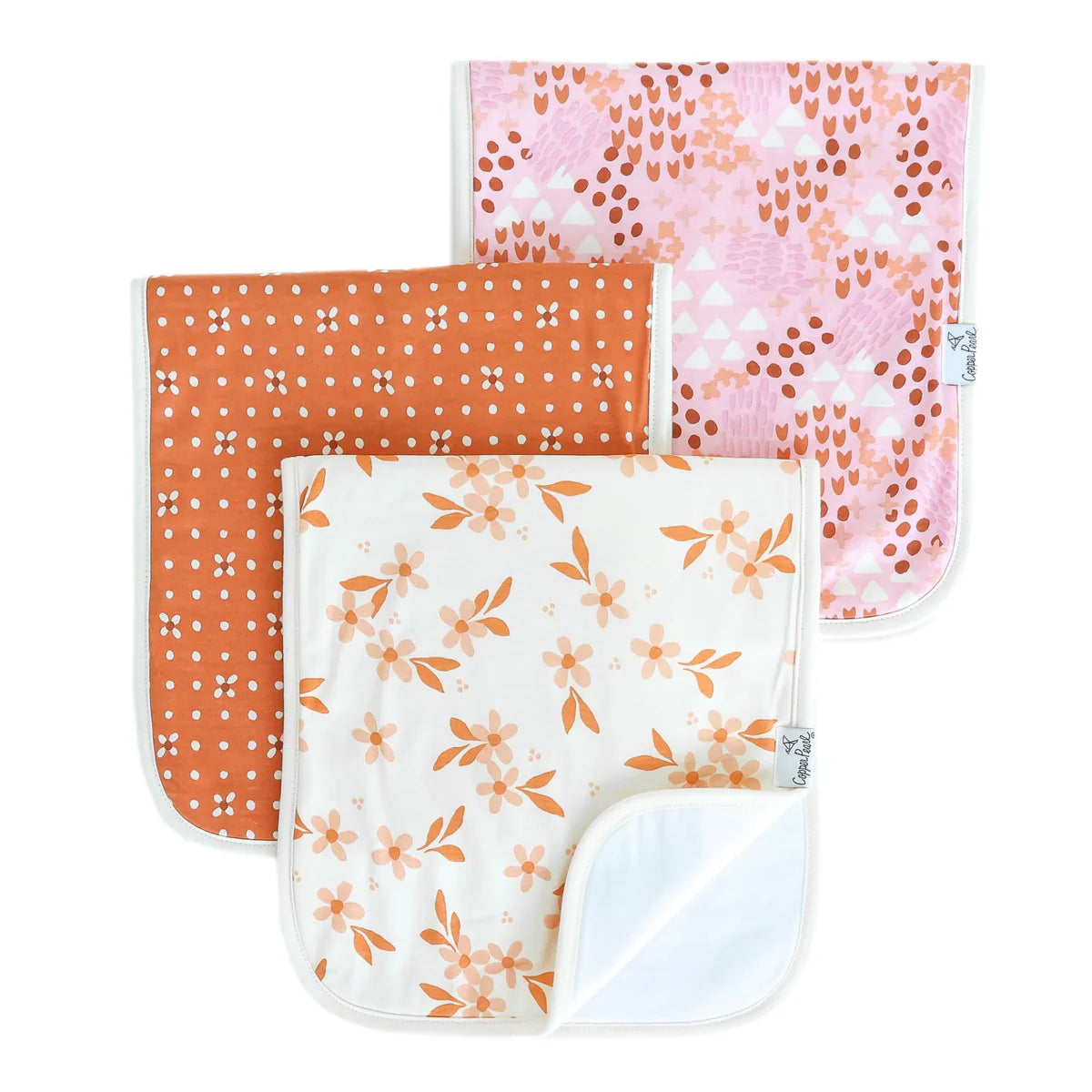 Copper Pearl Burp Cloth (Set of 3) - Rue