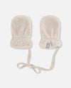 Deux par Deux Infant Sherpa Mittens with string 9-12 month