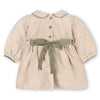 Viverano Floral Peter Pan Baby Dress &amp; Fancy Bloomer  (Linen Blend)