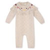 Viverano Florence Embroidered Embroidered Pointelle Baby Jumpsuit (Organic) - Stone