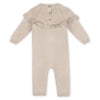 Viverano Florence Embroidered Embroidered Pointelle Baby Jumpsuit (Organic) - Stone