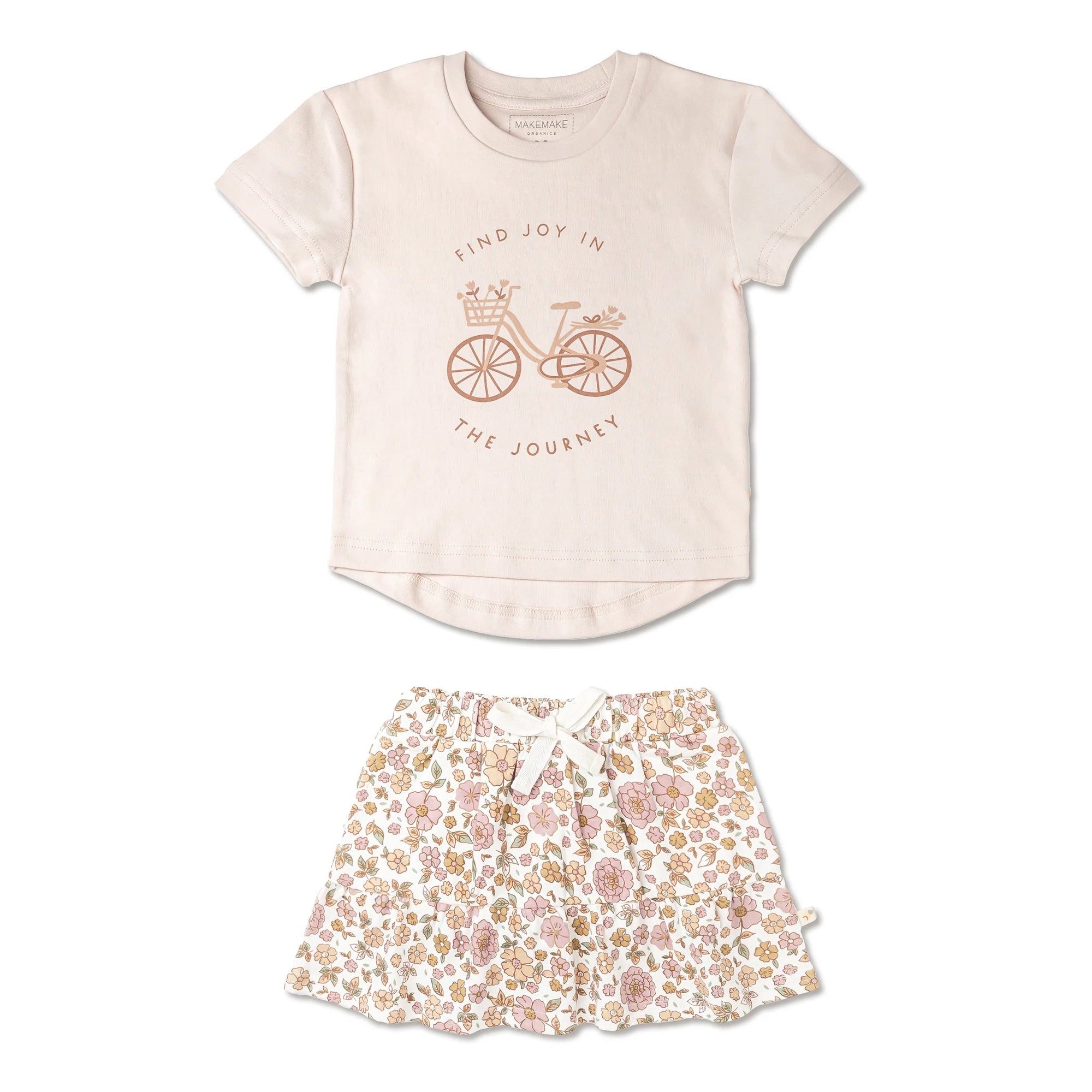 MakeMake Organic Graphic Tee & Skort Set - Summer Garden