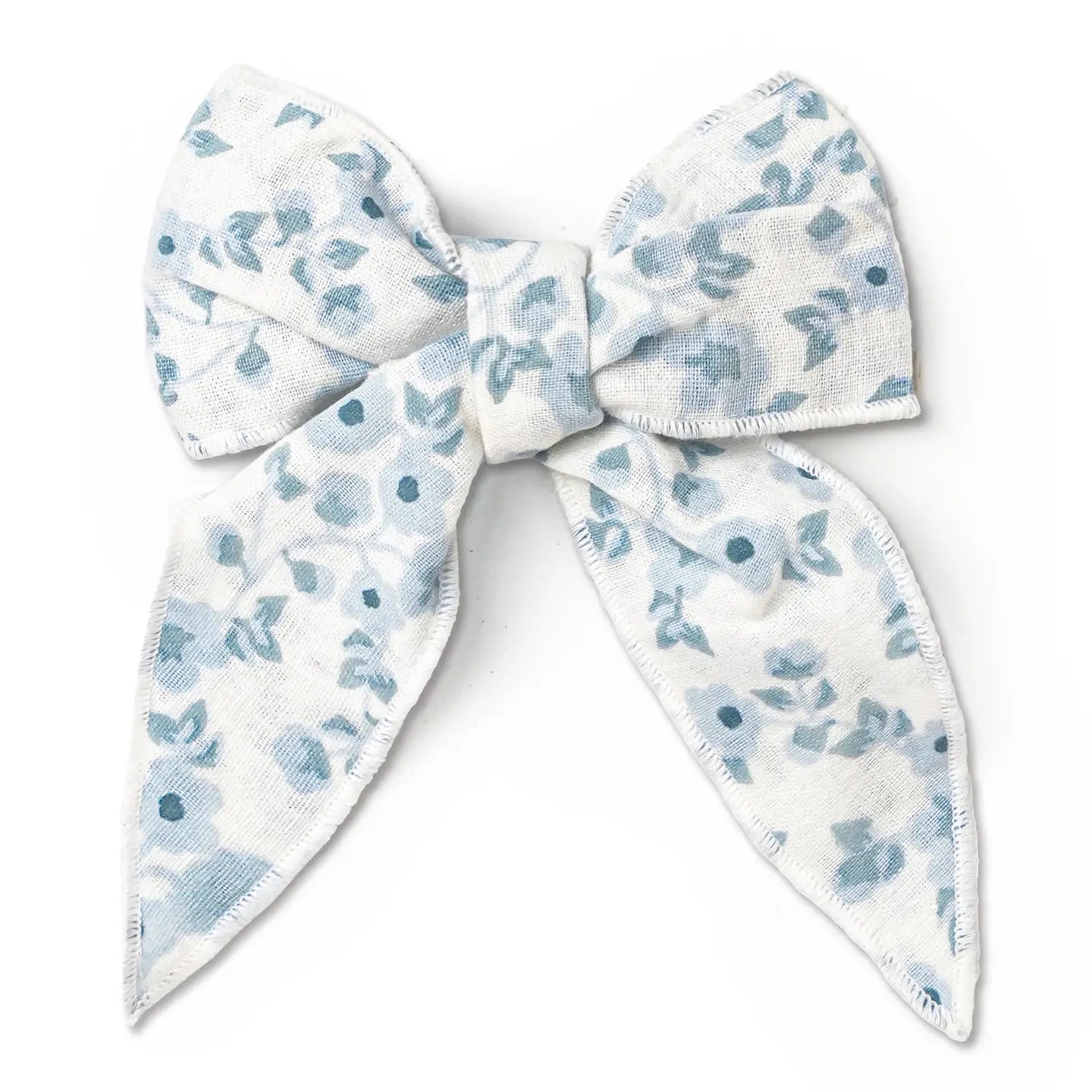 MakeMake Organic Hair Bow Clip - Blue Vines