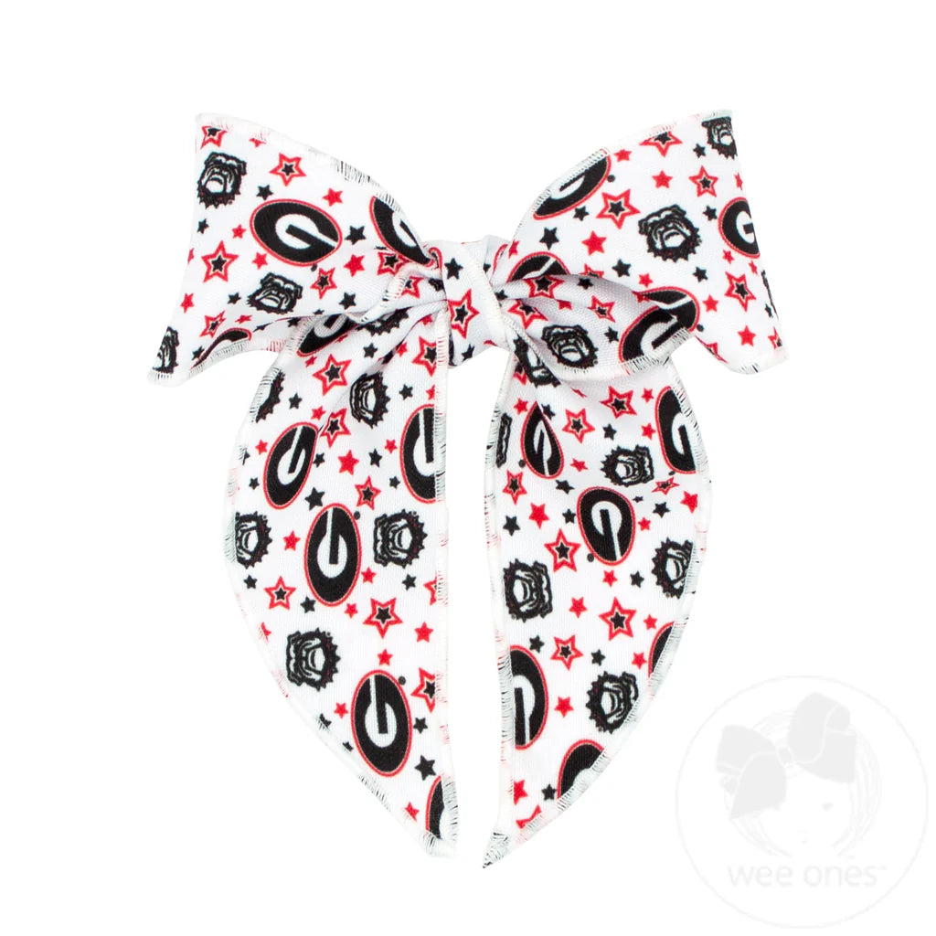 Divine Creations Wee Ones UGA Print on White Bow