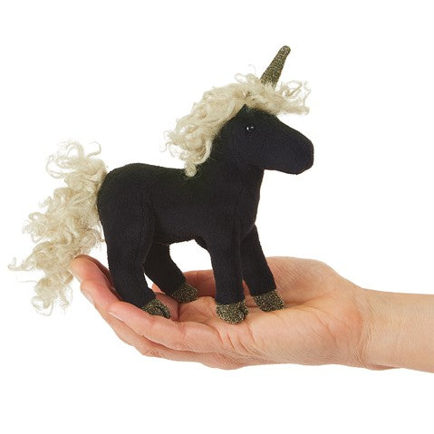 Folkmanis Puppets - Mini Unicorn Finger Puppet in Black