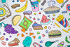 The Coloring Table Colorable Fabric Tablecloth - Fun Food