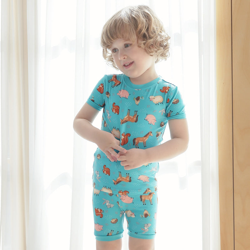 Vaenait Baby Animal Farm Short Sleeve PJs