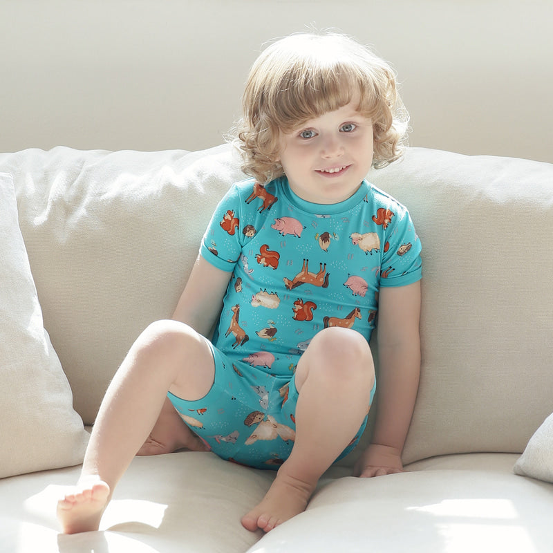 Vaenait Baby Animal Farm Short Sleeve PJs