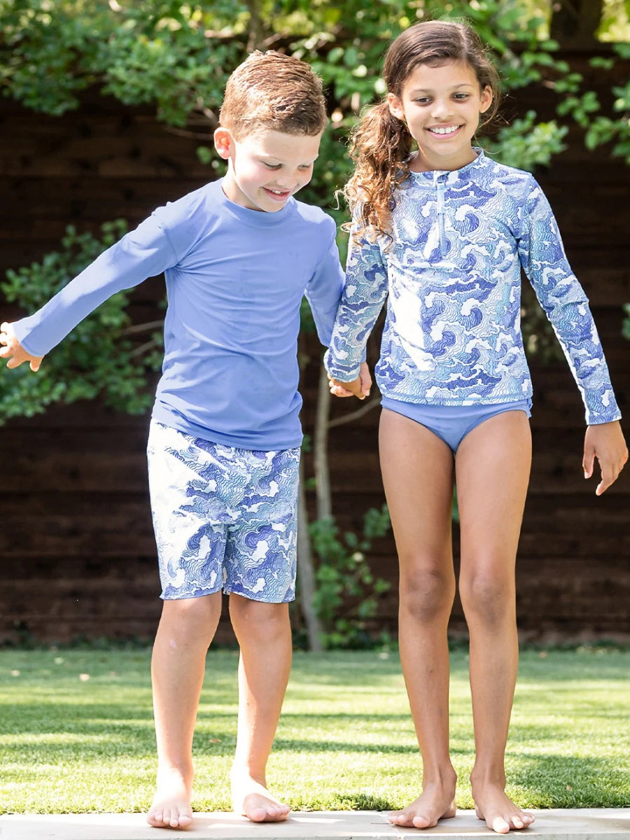 Rugged Butts Ocean Camo Swim Trunks