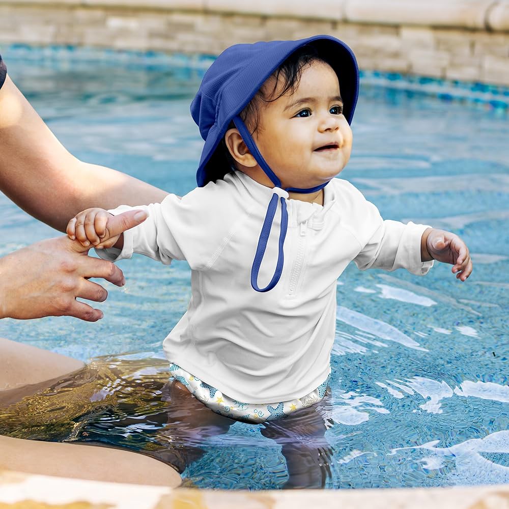 Green Sprouts - Snap Reusable Absorbent Swim Diaper (White Seashells)