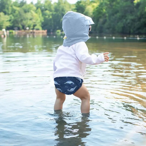 Green Sprouts - Snap Reusable Absorbent Swim Diaper (Navy Narwhal)